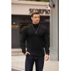 imageCOOFANDY Mens Turtleneck Sweater Long Sleeve Casual Ribbed Knitted High Neck Pullover SweatersBlack