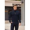 imageCOOFANDY Mens Turtleneck Sweater Long Sleeve Casual Ribbed Knitted High Neck Pullover SweatersBlue Purple