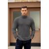 imageCOOFANDY Mens Turtleneck Sweater Long Sleeve Casual Ribbed Knitted High Neck Pullover SweatersDark Grey