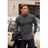 imageCOOFANDY Mens Turtleneck Sweater Long Sleeve Casual Ribbed Knitted High Neck Pullover SweatersDark Grey