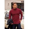 imageCOOFANDY Mens Turtleneck Sweater Long Sleeve Casual Ribbed Knitted High Neck Pullover SweatersDark Red