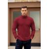 imageCOOFANDY Mens Turtleneck Sweater Long Sleeve Casual Ribbed Knitted High Neck Pullover SweatersDark Red