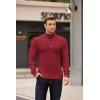 imageCOOFANDY Mens Turtleneck Sweater Long Sleeve Casual Ribbed Knitted High Neck Pullover SweatersDark Red