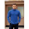imageCOOFANDY Mens Turtleneck Sweater Long Sleeve Casual Ribbed Knitted High Neck Pullover SweatersLake Blue