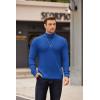 imageCOOFANDY Mens Turtleneck Sweater Long Sleeve Casual Ribbed Knitted High Neck Pullover SweatersLake Blue