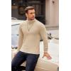imageCOOFANDY Mens Turtleneck Sweater Long Sleeve Casual Ribbed Knitted High Neck Pullover SweatersLight Brown