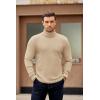 imageCOOFANDY Mens Turtleneck Sweater Long Sleeve Casual Ribbed Knitted High Neck Pullover SweatersLight Brown