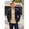 imageCOOFANDY Mens Turtleneck Sweater Long Sleeve Casual Ribbed Knitted High Neck Pullover SweatersLight Brown
