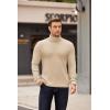imageCOOFANDY Mens Turtleneck Sweater Long Sleeve Casual Ribbed Knitted High Neck Pullover SweatersLight Brown