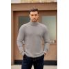 imageCOOFANDY Mens Turtleneck Sweater Long Sleeve Casual Ribbed Knitted High Neck Pullover SweatersLight Grey