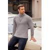 imageCOOFANDY Mens Turtleneck Sweater Long Sleeve Casual Ribbed Knitted High Neck Pullover SweatersLight Grey