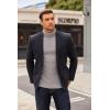 imageCOOFANDY Mens Turtleneck Sweater Long Sleeve Casual Ribbed Knitted High Neck Pullover SweatersLight Grey