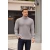 imageCOOFANDY Mens Turtleneck Sweater Long Sleeve Casual Ribbed Knitted High Neck Pullover SweatersLight Grey