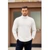 imageCOOFANDY Mens Turtleneck Sweater Long Sleeve Casual Ribbed Knitted High Neck Pullover SweatersWhite
