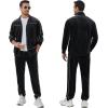 imageCOOFANDY Mens Velour Tracksuits 2 Piece Set Outfits Zip Up Sweatsuits Velvet Jacket Pants SetBlack