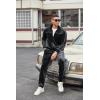 imageCOOFANDY Mens Velour Tracksuits 2 Piece Set Outfits Zip Up Sweatsuits Velvet Jacket Pants SetBlack