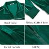 imageCOOFANDY Mens Velour Tracksuits 2 Piece Set Outfits Zip Up Sweatsuits Velvet Jacket Pants SetEvergreen