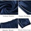 imageCOOFANDY Mens Velour Tracksuits 2 Piece Set Outfits Zip Up Sweatsuits Velvet Jacket Pants SetNavy