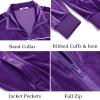 imageCOOFANDY Mens Velour Tracksuits 2 Piece Set Outfits Zip Up Sweatsuits Velvet Jacket Pants SetPurple
