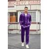 imageCOOFANDY Mens Velour Tracksuits 2 Piece Set Outfits Zip Up Sweatsuits Velvet Jacket Pants SetPurple