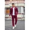 imageCOOFANDY Mens Velour Tracksuits 2 Piece Set Outfits Zip Up Sweatsuits Velvet Jacket Pants SetWine Red