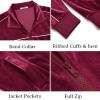 imageCOOFANDY Mens Velour Tracksuits 2 Piece Set Outfits Zip Up Sweatsuits Velvet Jacket Pants SetWine Red