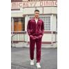 imageCOOFANDY Mens Velour Tracksuits 2 Piece Set Outfits Zip Up Sweatsuits Velvet Jacket Pants SetWine Red