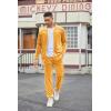 imageCOOFANDY Mens Velour Tracksuits 2 Piece Set Outfits Zip Up Sweatsuits Velvet Jacket Pants SetYellow