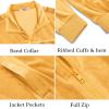 imageCOOFANDY Mens Velour Tracksuits 2 Piece Set Outfits Zip Up Sweatsuits Velvet Jacket Pants SetYellow