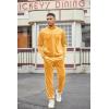imageCOOFANDY Mens Velour Tracksuits 2 Piece Set Outfits Zip Up Sweatsuits Velvet Jacket Pants SetYellow