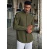 imageCOOFANDY Mens Wrinkle Free Shirts Casual Long Sleeve Button Down Dress ShirtsArmy Green