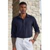 imageCOOFANDY Mens Wrinkle Free Shirts Casual Long Sleeve Button Down Dress ShirtsBlue Vilot