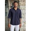imageCOOFANDY Mens Wrinkle Free Shirts Casual Long Sleeve Button Down Dress ShirtsBlue Vilot