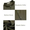 imageCOOFANDY Menss Long Sleeve Button Up Shirts Athletic Fitted Dress Shirts Silm FitArmy Green