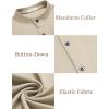 imageCOOFANDY Menss Long Sleeve Button Up Shirts Athletic Fitted Dress Shirts Silm FitKhaki