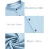imageCOOFANDY Menss Long Sleeve Button Up Shirts Athletic Fitted Dress Shirts Silm FitLight Blue