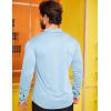 imageCOOFANDY Menss Long Sleeve Button Up Shirts Athletic Fitted Dress Shirts Silm FitLight Blue