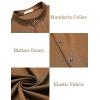 imageCOOFANDY Menss Long Sleeve Button Up Shirts Athletic Fitted Dress Shirts Silm FitLight Brown