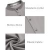 imageCOOFANDY Menss Long Sleeve Button Up Shirts Athletic Fitted Dress Shirts Silm FitLight Gray
