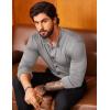 imageCOOFANDY Menss Long Sleeve Button Up Shirts Athletic Fitted Dress Shirts Silm FitLight Gray