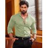 imageCOOFANDY Menss Long Sleeve Button Up Shirts Athletic Fitted Dress Shirts Silm FitLight Green