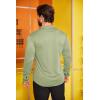 imageCOOFANDY Menss Long Sleeve Button Up Shirts Athletic Fitted Dress Shirts Silm FitLight Green