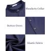 imageCOOFANDY Menss Long Sleeve Button Up Shirts Athletic Fitted Dress Shirts Silm FitNavy Blue