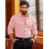 imageCOOFANDY Menss Long Sleeve Button Up Shirts Athletic Fitted Dress Shirts Silm FitPink
