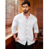 imageCOOFANDY Menss Long Sleeve Button Up Shirts Athletic Fitted Dress Shirts Silm FitWhite