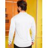 imageCOOFANDY Menss Long Sleeve Button Up Shirts Athletic Fitted Dress Shirts Silm FitWhite