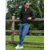 imageCOOFANDY Quarter Zip Pullover Men Dress Sweaters Long Sleeve Jacquard Checkered SweaterBlack