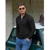 imageCOOFANDY Quarter Zip Pullover Men Dress Sweaters Long Sleeve Jacquard Checkered SweaterBlack