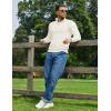 imageCOOFANDY Quarter Zip Pullover Men Dress Sweaters Long Sleeve Jacquard Checkered SweaterChampagne
