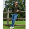 imageCOOFANDY Quarter Zip Pullover Men Dress Sweaters Long Sleeve Jacquard Checkered SweaterDeep Green